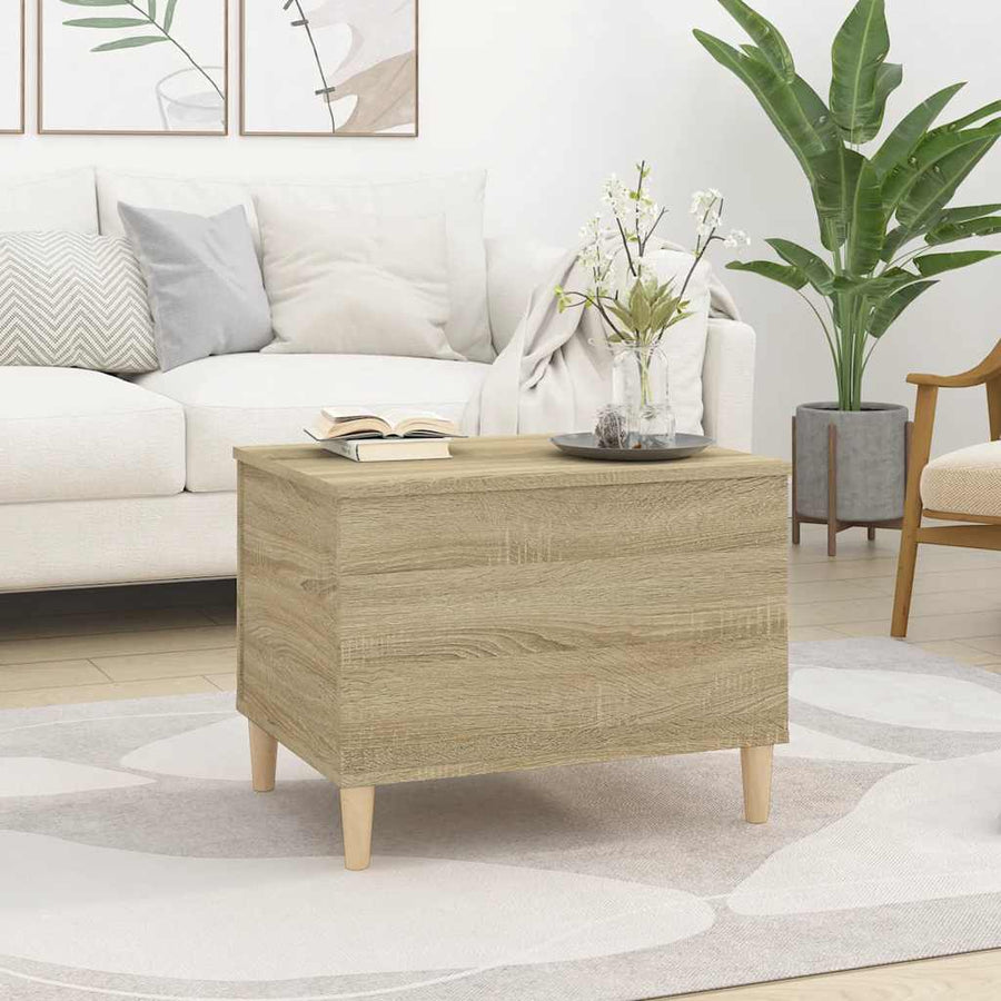Salontafel 60X44,5X45 Cm Bewerkt Hout Kleurig 60 x 44.5 x 45 cm Sonoma eiken