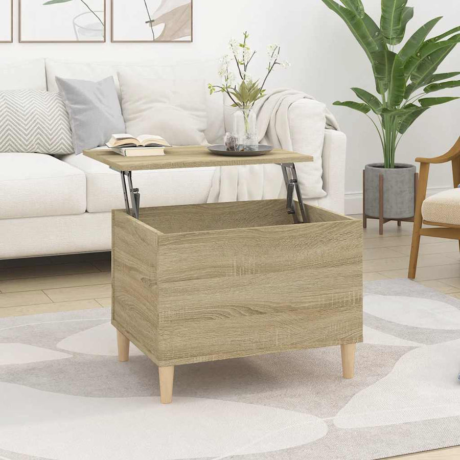 Salontafel 60X44,5X45 Cm Bewerkt Hout Kleurig 60 x 44.5 x 45 cm Sonoma eiken