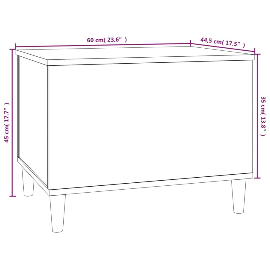 Salontafel 60X44,5X45 Cm Bewerkt Hout 60 x 44.5 x 45 cm Betongrijs