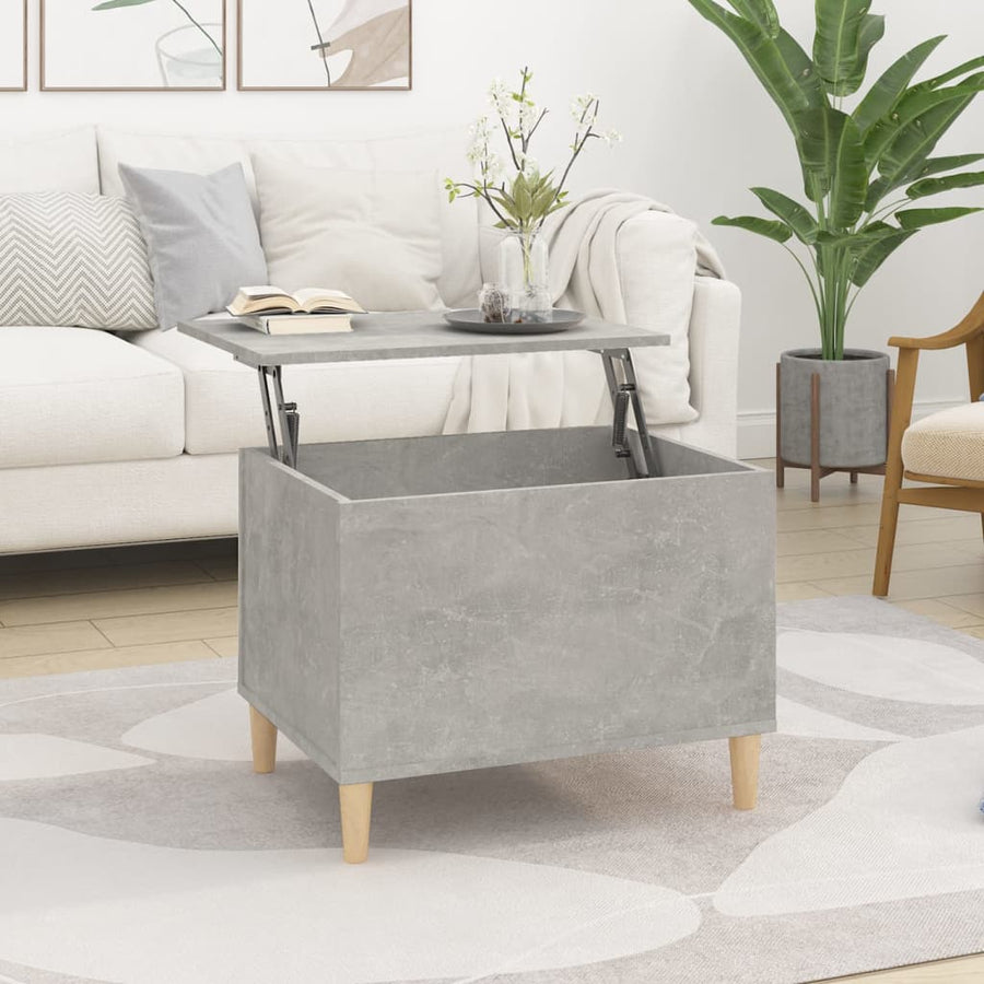 Salontafel 60X44,5X45 Cm Bewerkt Hout 60 x 44.5 x 45 cm Betongrijs