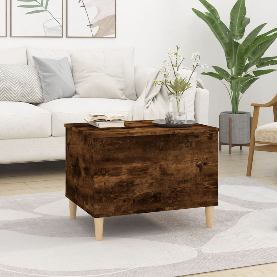 Salontafel 60X44,5X45 Cm Bewerkt Hout Kleurig 60 x 44.5 x 45 cm Gerookt eiken
