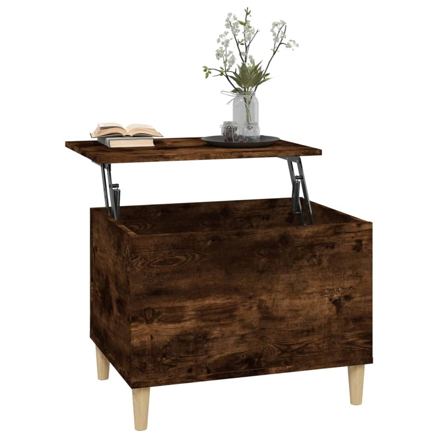 Salontafel 60X44,5X45 Cm Bewerkt Hout Kleurig 60 x 44.5 x 45 cm Gerookt eiken