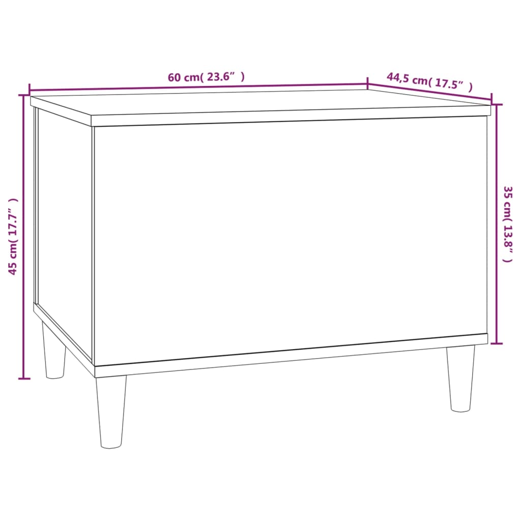 Salontafel 60X44,5X45 Cm Bewerkt Hout Kleurig 60 x 44.5 x 45 cm Gerookt eiken