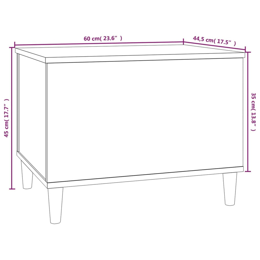 Salontafel 60X44,5X45 Cm Bewerkt Hout Kleurig 60 x 44.5 x 45 cm Gerookt eiken