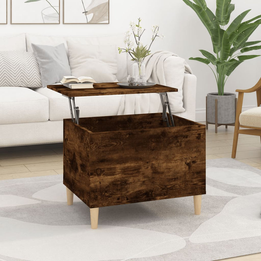 Salontafel 60X44,5X45 Cm Bewerkt Hout Kleurig 60 x 44.5 x 45 cm Gerookt eiken