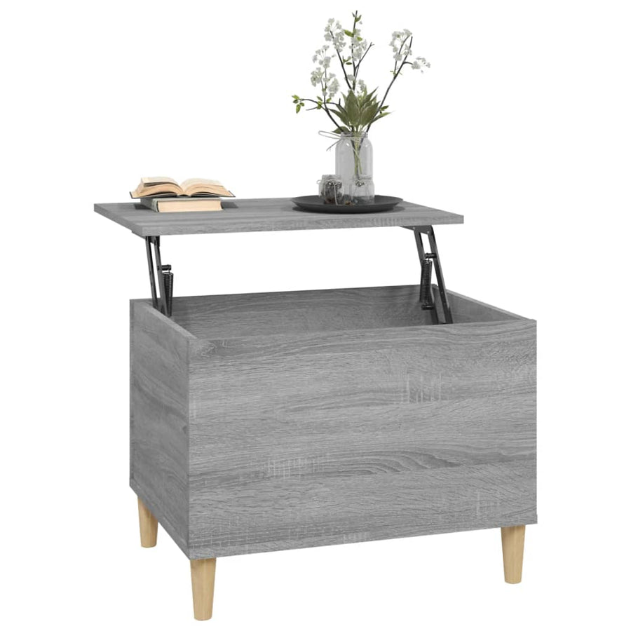 Salontafel 60X44,5X45 Cm Bewerkt Hout Grijs Sonoma Eikenkleurig