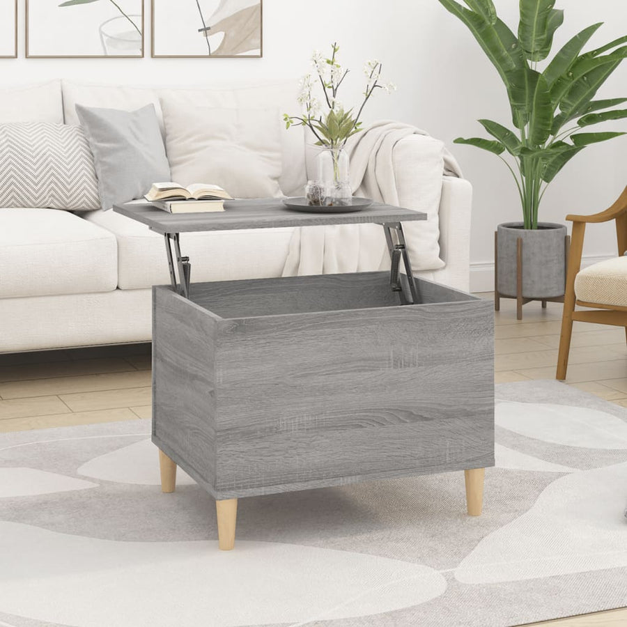 Salontafel 60X44,5X45 Cm Bewerkt Hout Grijs Sonoma Eikenkleurig