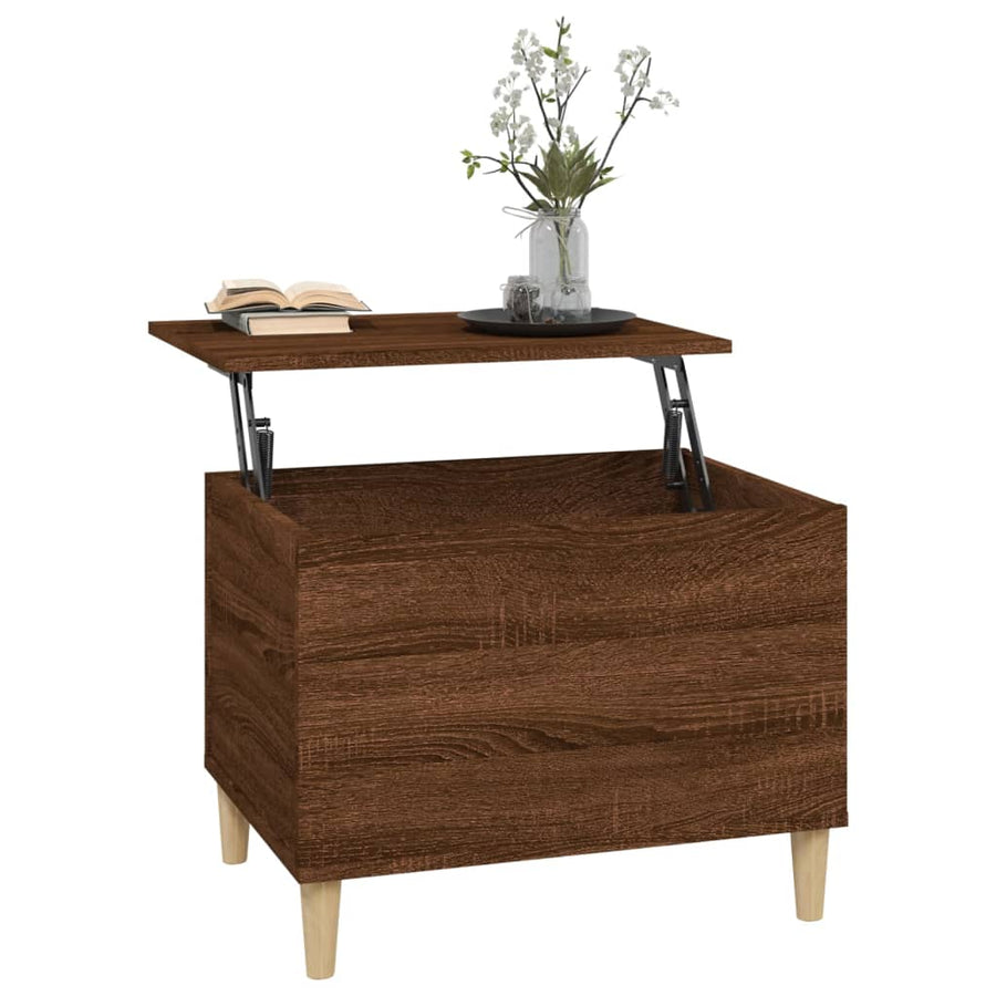 Salontafel 60X44,5X45 Cm Bewerkt Hout Bruin Eikenkleur