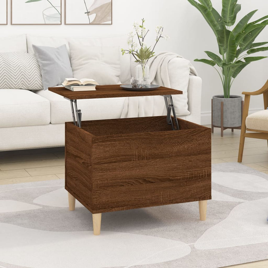 Salontafel 60X44,5X45 Cm Bewerkt Hout Bruin Eikenkleur