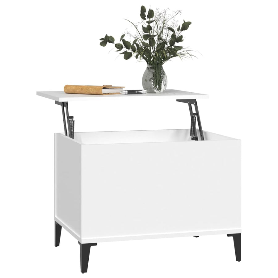 Salontafel 60X44,5X45 Cm Bewerkt Hout Wit