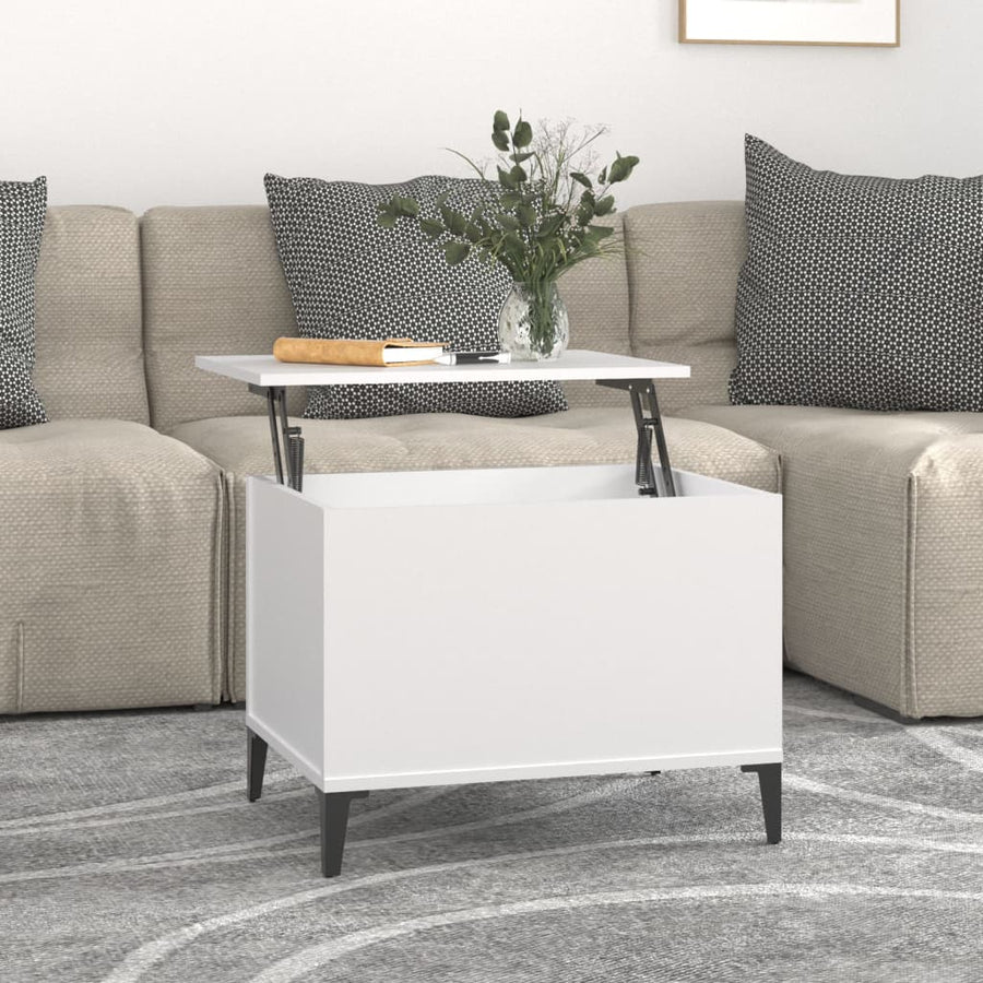 Salontafel 60X44,5X45 Cm Bewerkt Hout Wit
