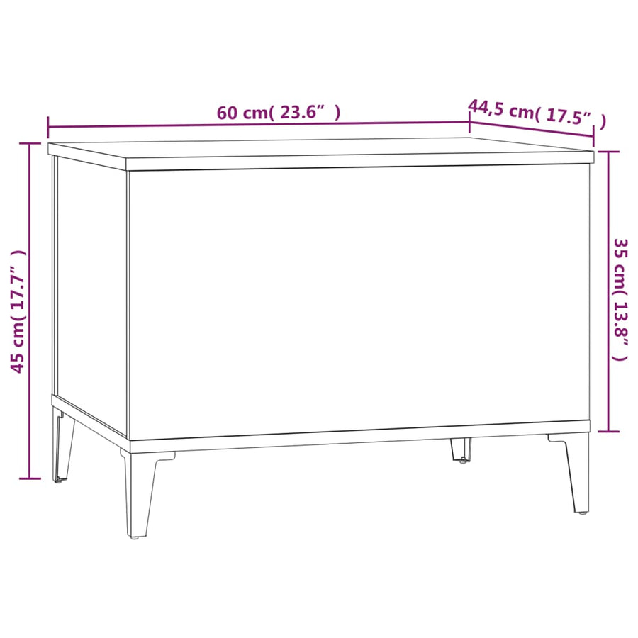 Salontafel 60X44,5X45 Cm Bewerkt Hout 60 x 44.5 x 45 cm Zwart