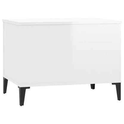 Salontafel 60x44,5x45 cm bewerkt hout hoogglans wit