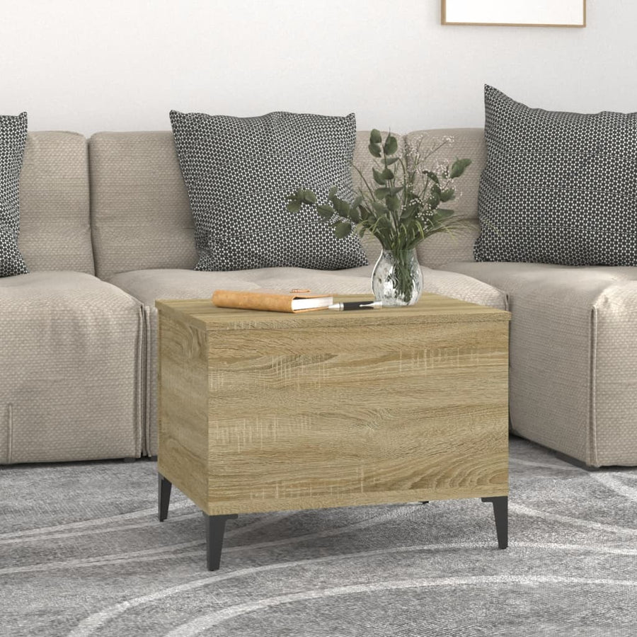Salontafel 60X44,5X45 Cm Bewerkt Hout Kleurig 60 x 44.5 x 45 cm Sonoma eiken
