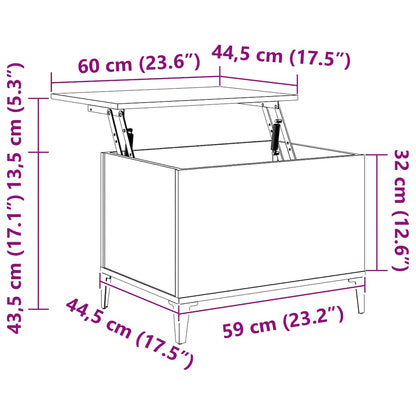 Salontafel 60X44,5X45 Cm Bewerkt Hout Kleurig 60 x 44.5 x 45 cm Sonoma eiken
