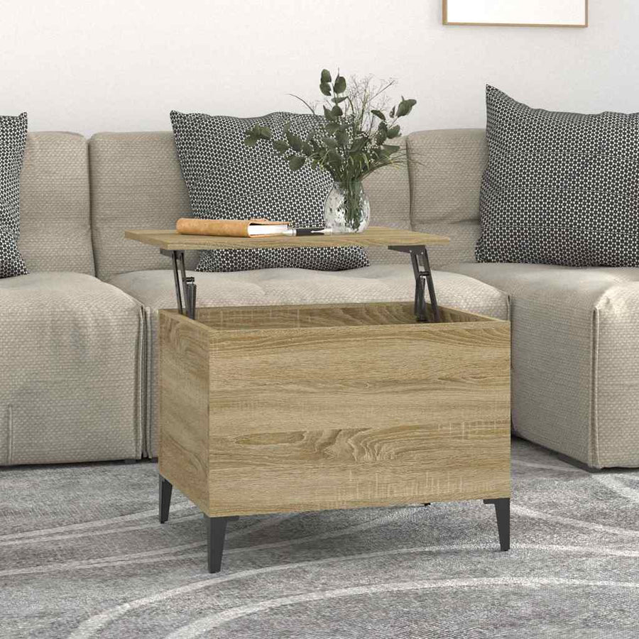 Salontafel 60X44,5X45 Cm Bewerkt Hout Kleurig 60 x 44.5 x 45 cm Sonoma eiken
