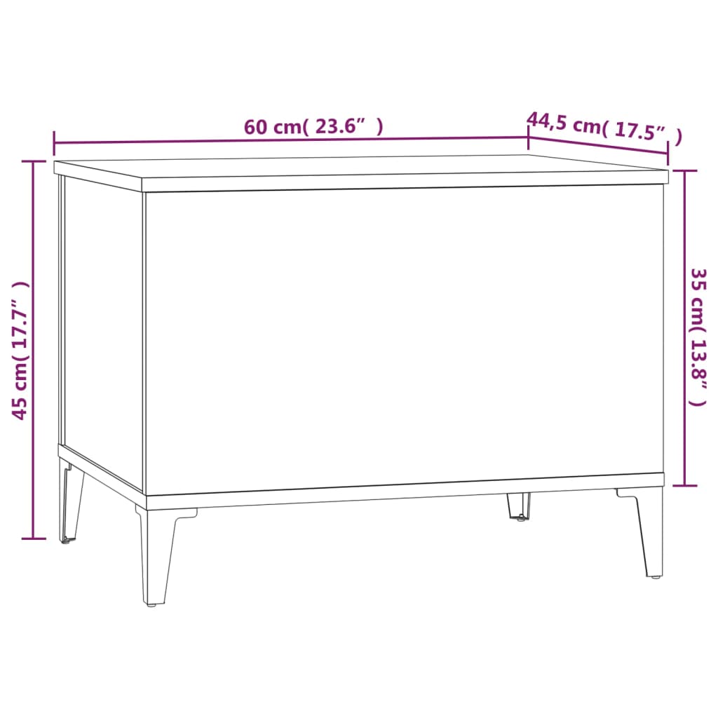 Salontafel 60x44,5x45 cm bewerkt hout betongrijs 60 x 44.5 x 45 cm Betongrijs