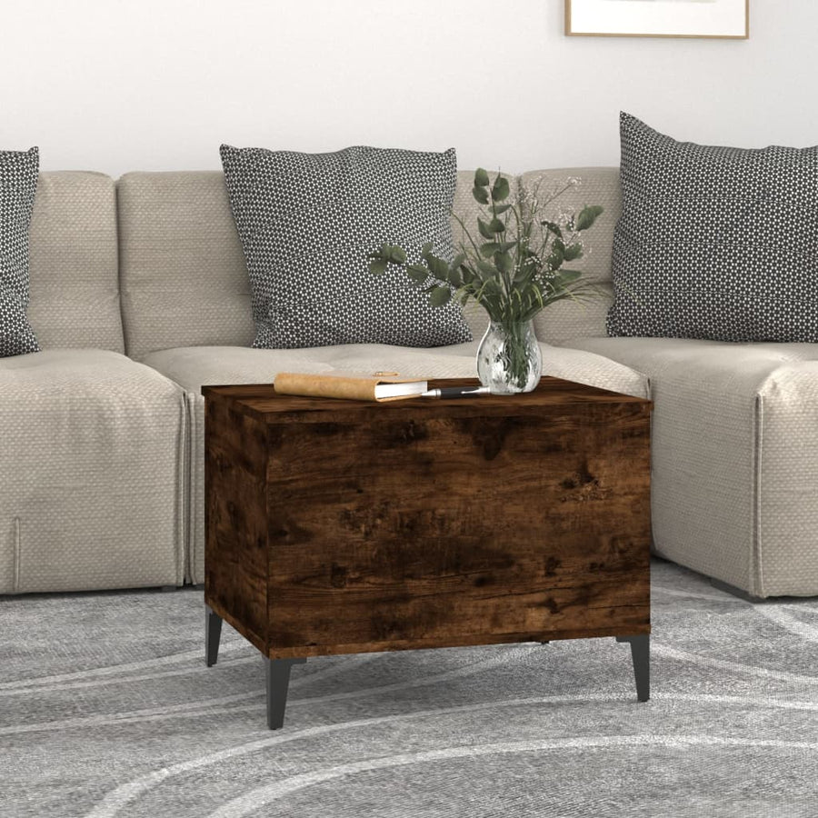 Salontafel 60X44,5X45 Cm Bewerkt Hout Kleurig 60 x 44.5 x 45 cm Gerookt eiken