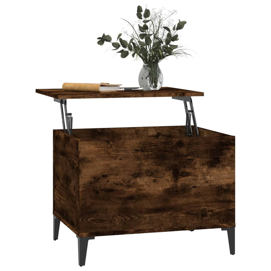 Salontafel 60X44,5X45 Cm Bewerkt Hout Kleurig 60 x 44.5 x 45 cm Gerookt eiken