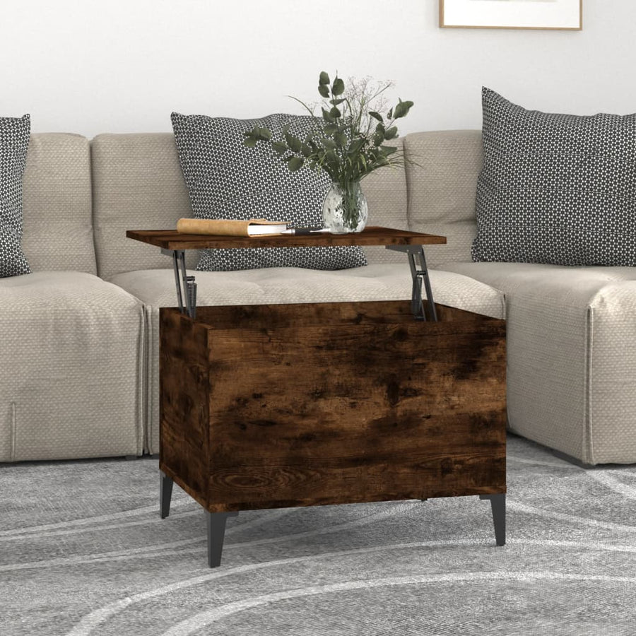 Salontafel 60X44,5X45 Cm Bewerkt Hout Kleurig 60 x 44.5 x 45 cm Gerookt eiken