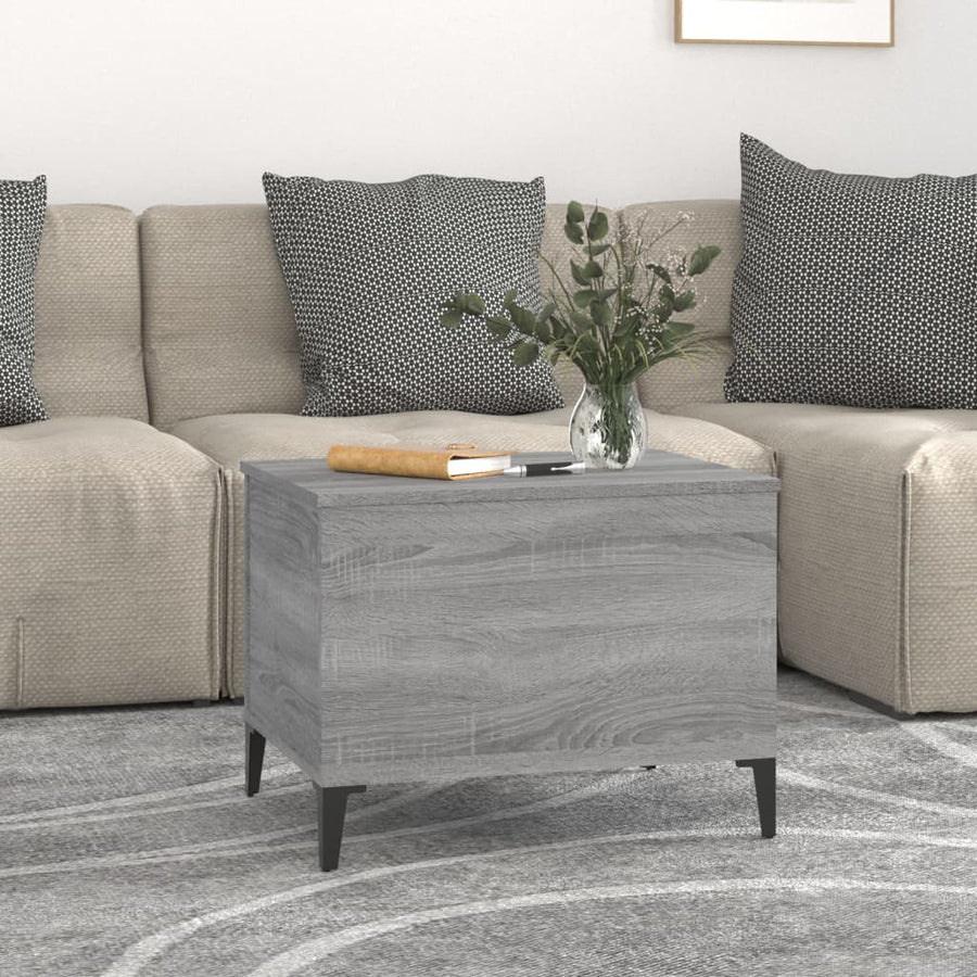 Salontafel 60X44,5X45 Cm Bewerkt Hout Grijs Sonoma Eikenkleurig