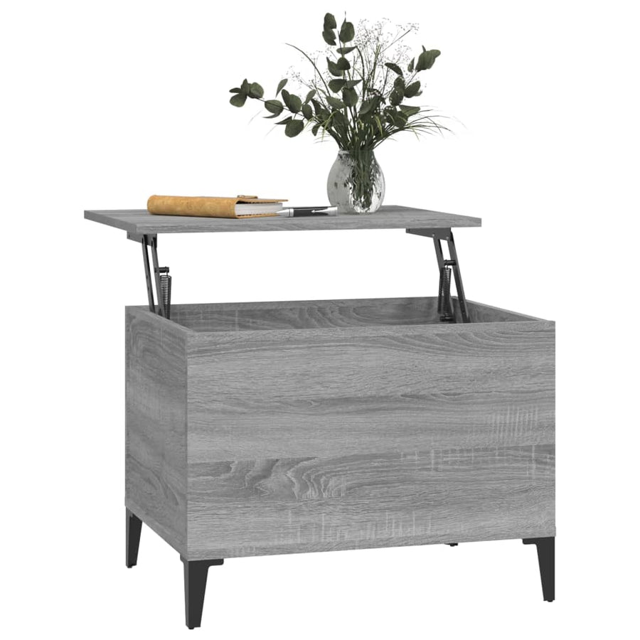 Salontafel 60X44,5X45 Cm Bewerkt Hout Grijs Sonoma Eikenkleurig