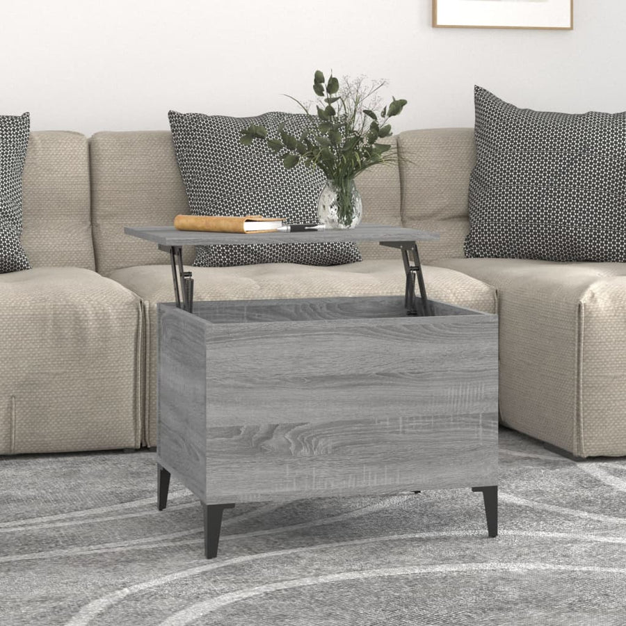 Salontafel 60X44,5X45 Cm Bewerkt Hout Grijs Sonoma Eikenkleurig