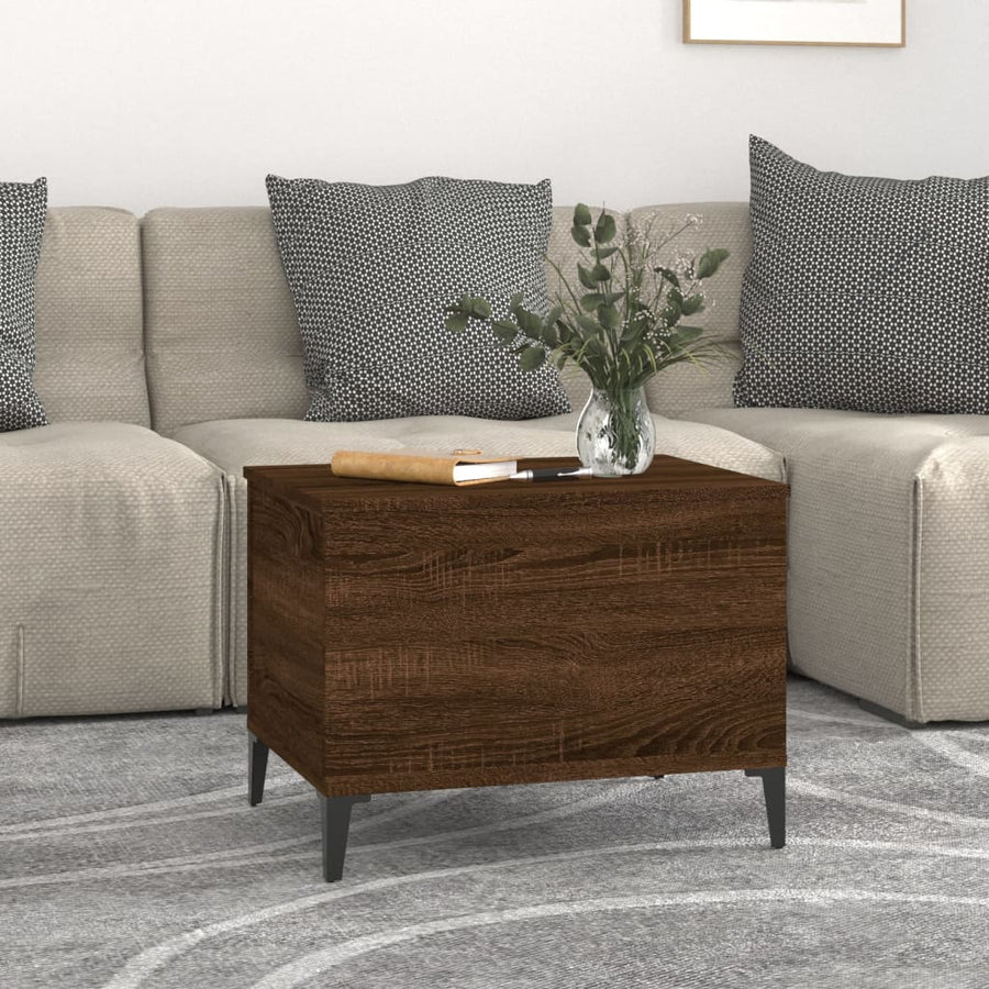 Salontafel 60X44,5X45 Cm Bewerkt Hout Bruin Eikenkleur