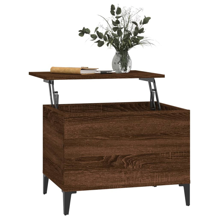Salontafel 60X44,5X45 Cm Bewerkt Hout Bruin Eikenkleur