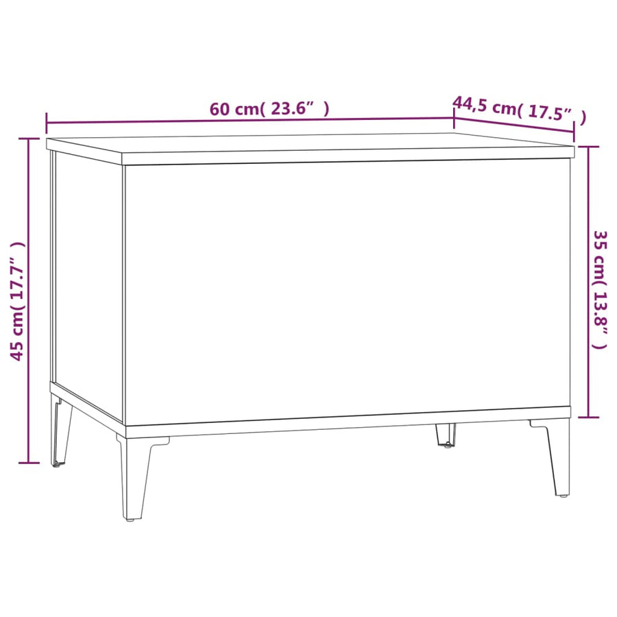 Salontafel 60X44,5X45 Cm Bewerkt Hout Bruin Eikenkleur