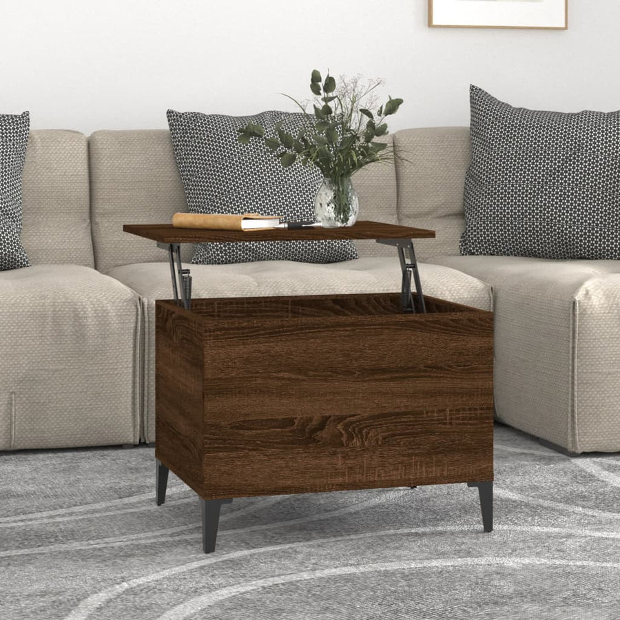 Salontafel 60X44,5X45 Cm Bewerkt Hout Bruin Eikenkleur