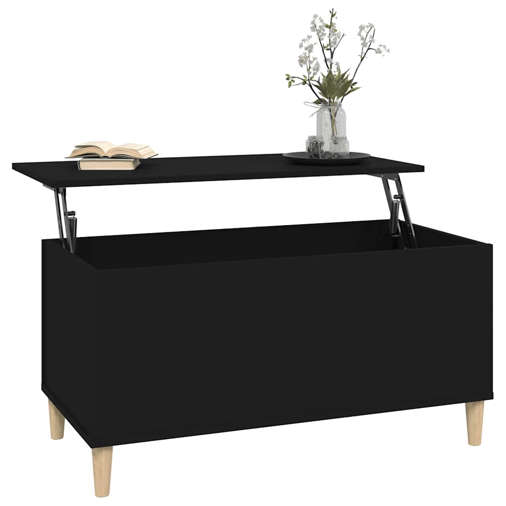 Salontafel 90x44,5x45 cm bewerkt hout zwart
