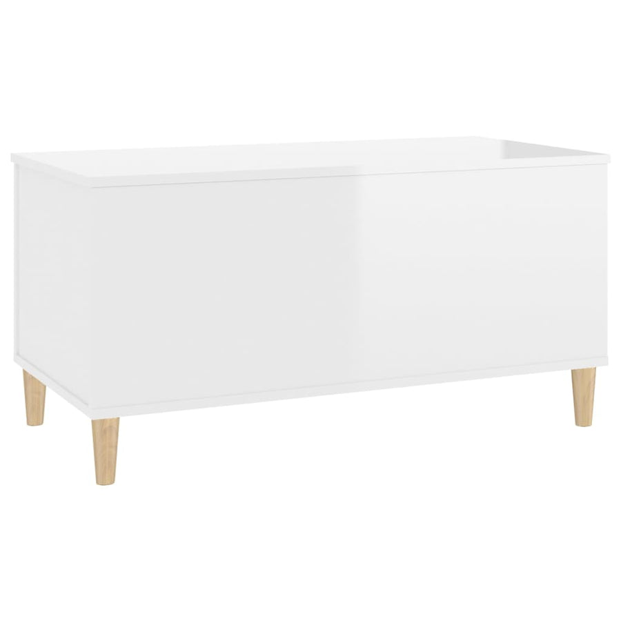 Salontafel 90X44,5X45 Cm Bewerkt Hout 90 x 44.5 x 45 cm Hoogglans wit