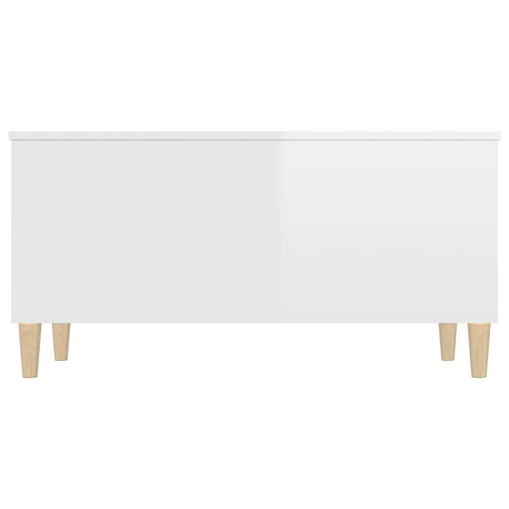 Salontafel 90X44,5X45 Cm Bewerkt Hout 90 x 44.5 x 45 cm Hoogglans wit