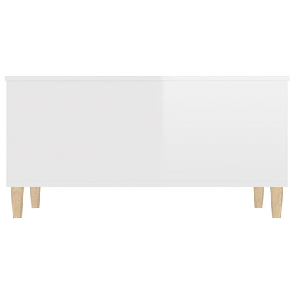 Salontafel 90X44,5X45 Cm Bewerkt Hout 90 x 44.5 x 45 cm Hoogglans wit