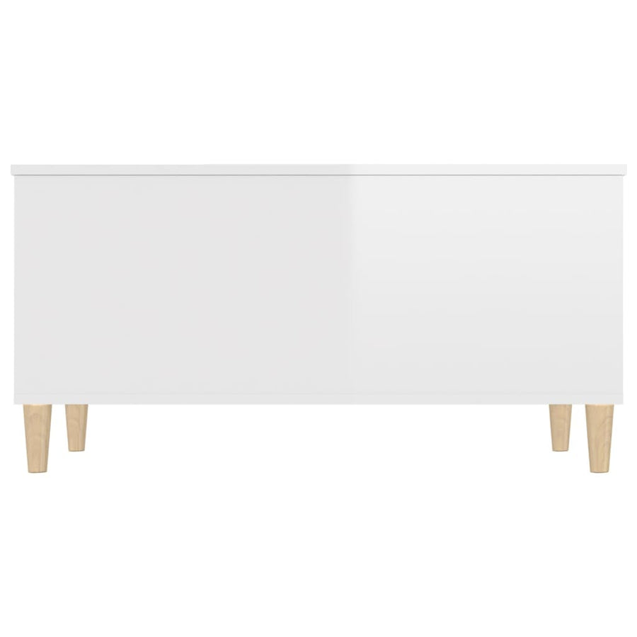 Salontafel 90X44,5X45 Cm Bewerkt Hout 90 x 44.5 x 45 cm Hoogglans wit