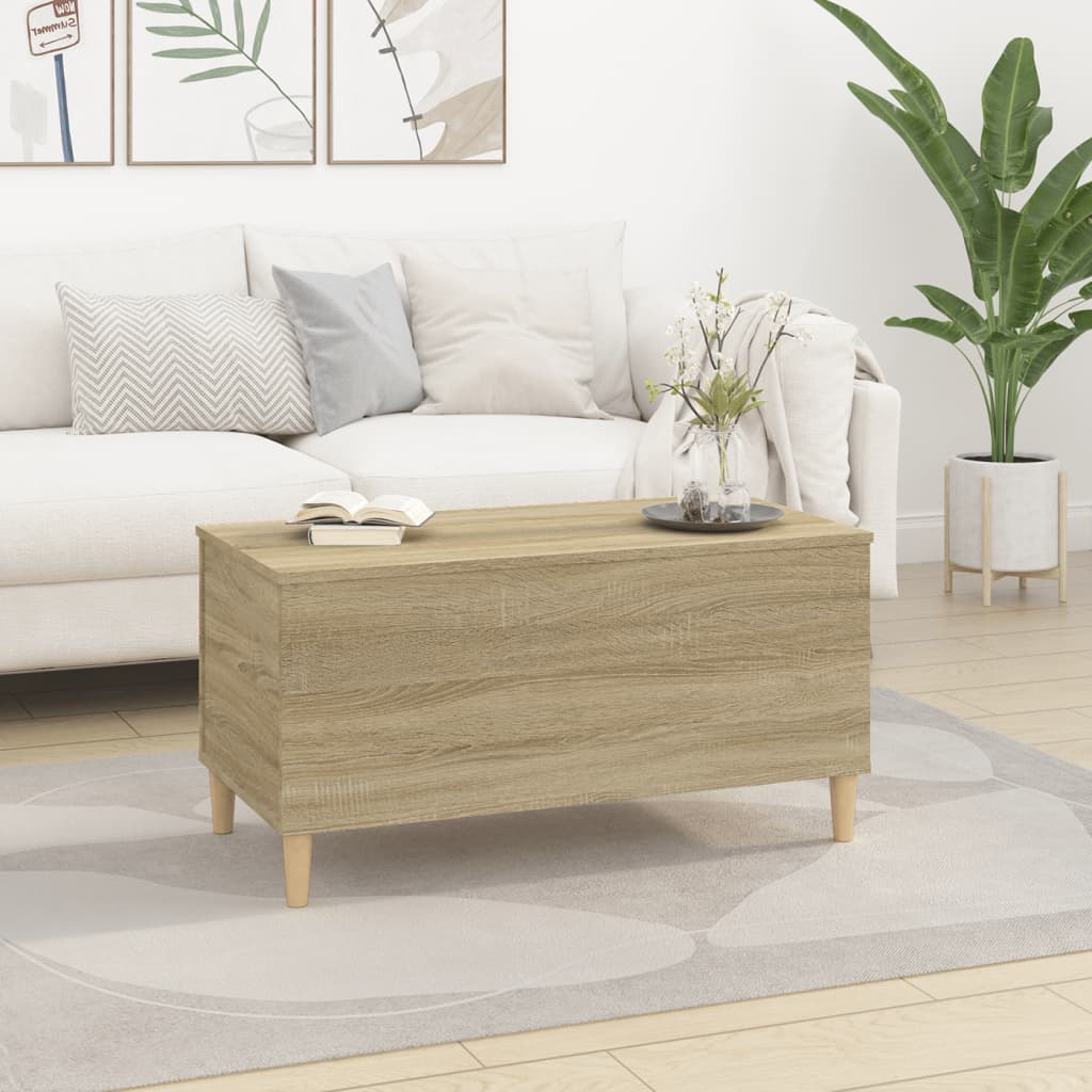 Salontafel 90X44,5X45 Cm Bewerkt Hout Kleurig 90 x 44.5 x 45 cm Sonoma eiken