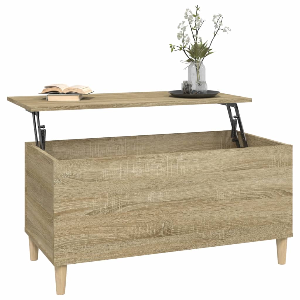 Salontafel 90X44,5X45 Cm Bewerkt Hout Kleurig 90 x 44.5 x 45 cm Sonoma eiken
