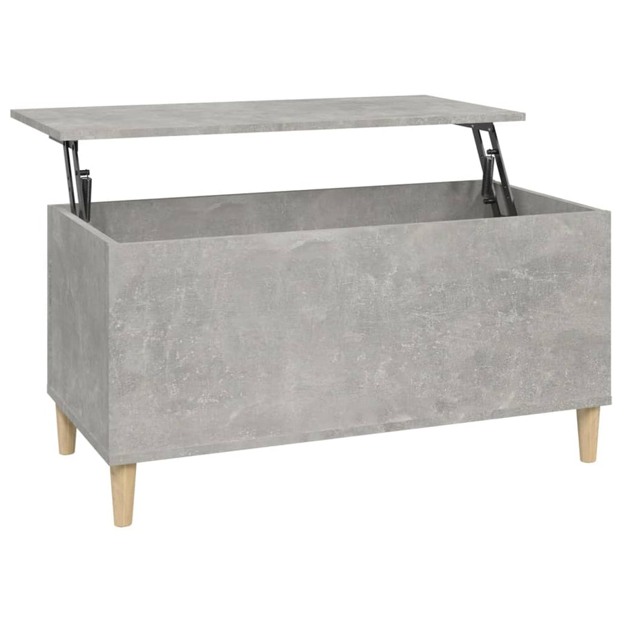 Salontafel 90X44,5X45 Cm Bewerkt Hout Betongrijs