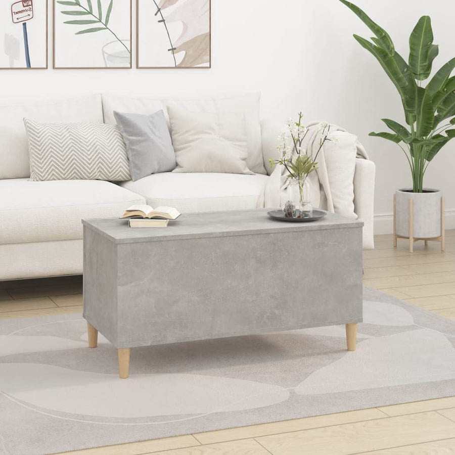 Salontafel 90X44,5X45 Cm Bewerkt Hout Betongrijs