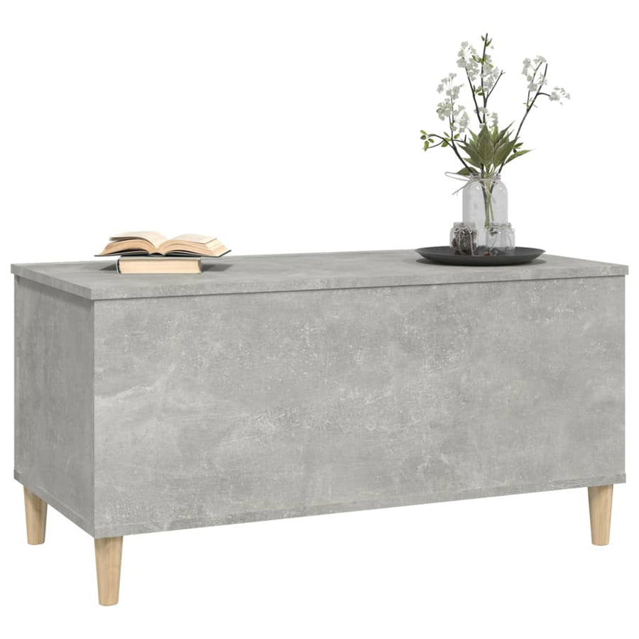 Salontafel 90X44,5X45 Cm Bewerkt Hout Betongrijs