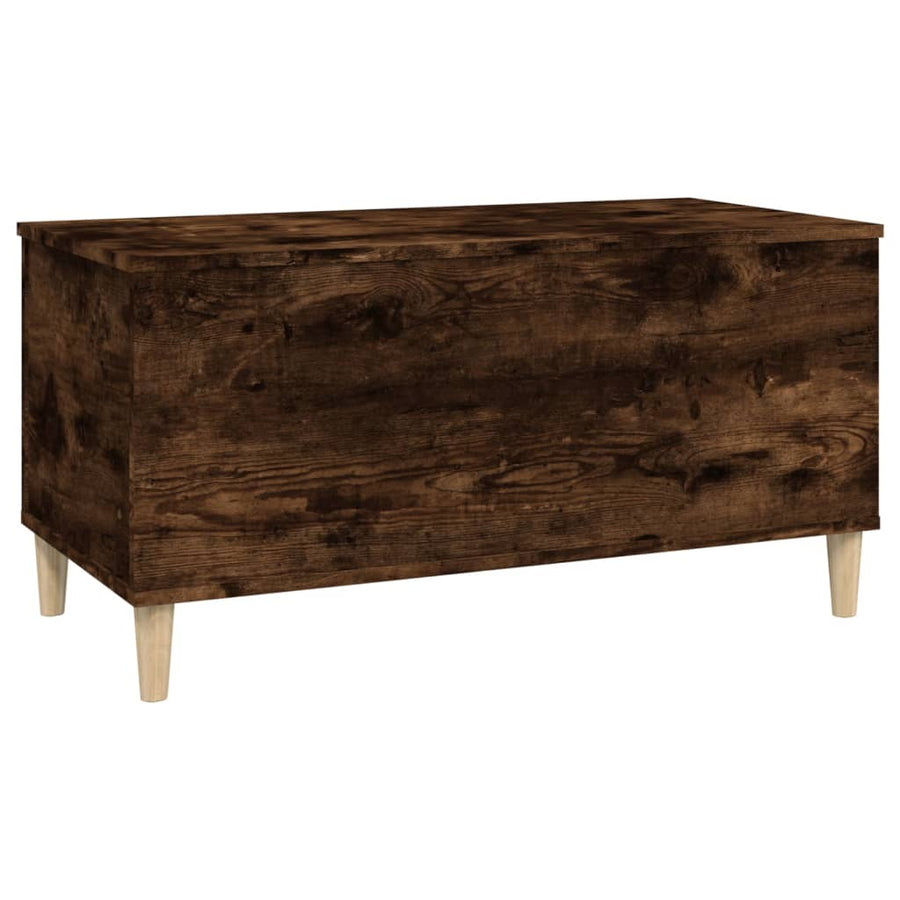 Salontafel 90X44,5X45 Cm Bewerkt Hout Gerookt Eikenkleurig