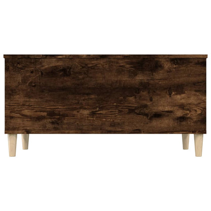 Salontafel 90X44,5X45 Cm Bewerkt Hout Gerookt Eikenkleurig