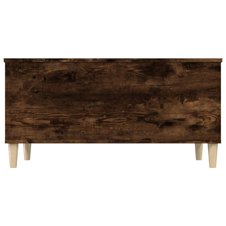 Salontafel 90X44,5X45 Cm Bewerkt Hout Gerookt Eikenkleurig