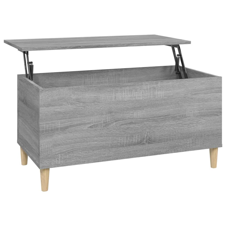 Salontafel 90X44,5X45 Cm Bewerkt Hout Grijs Sonoma Eikenkleurig
