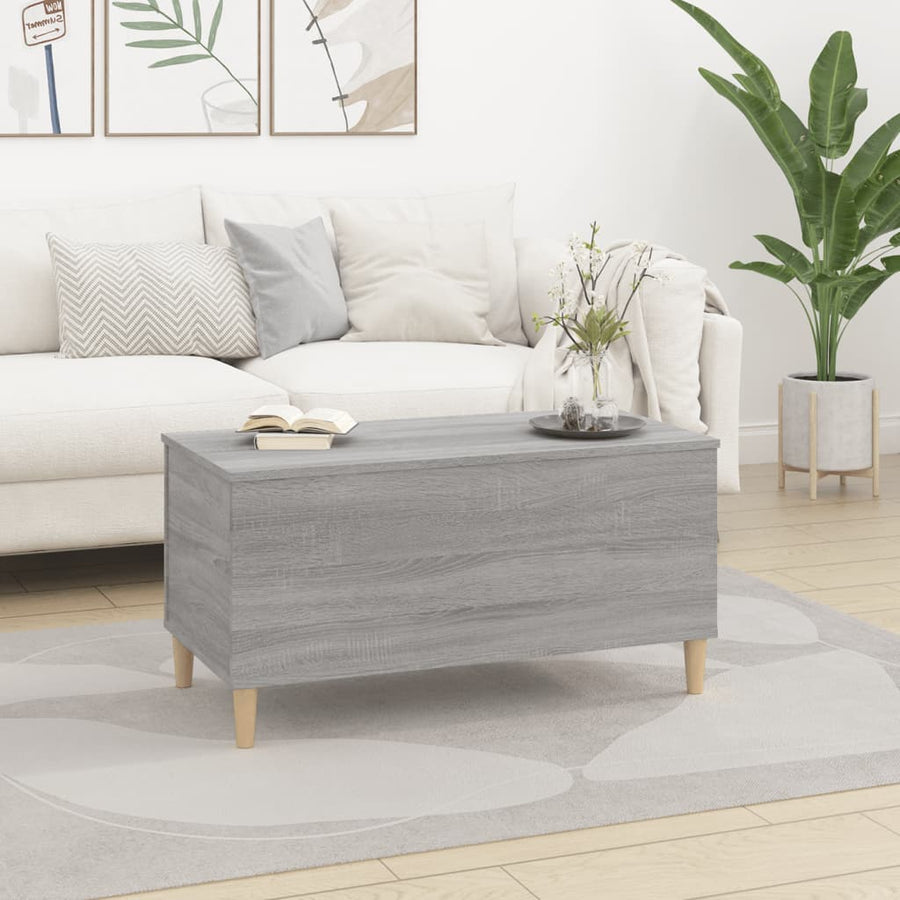 Salontafel 90X44,5X45 Cm Bewerkt Hout Grijs Sonoma Eikenkleurig