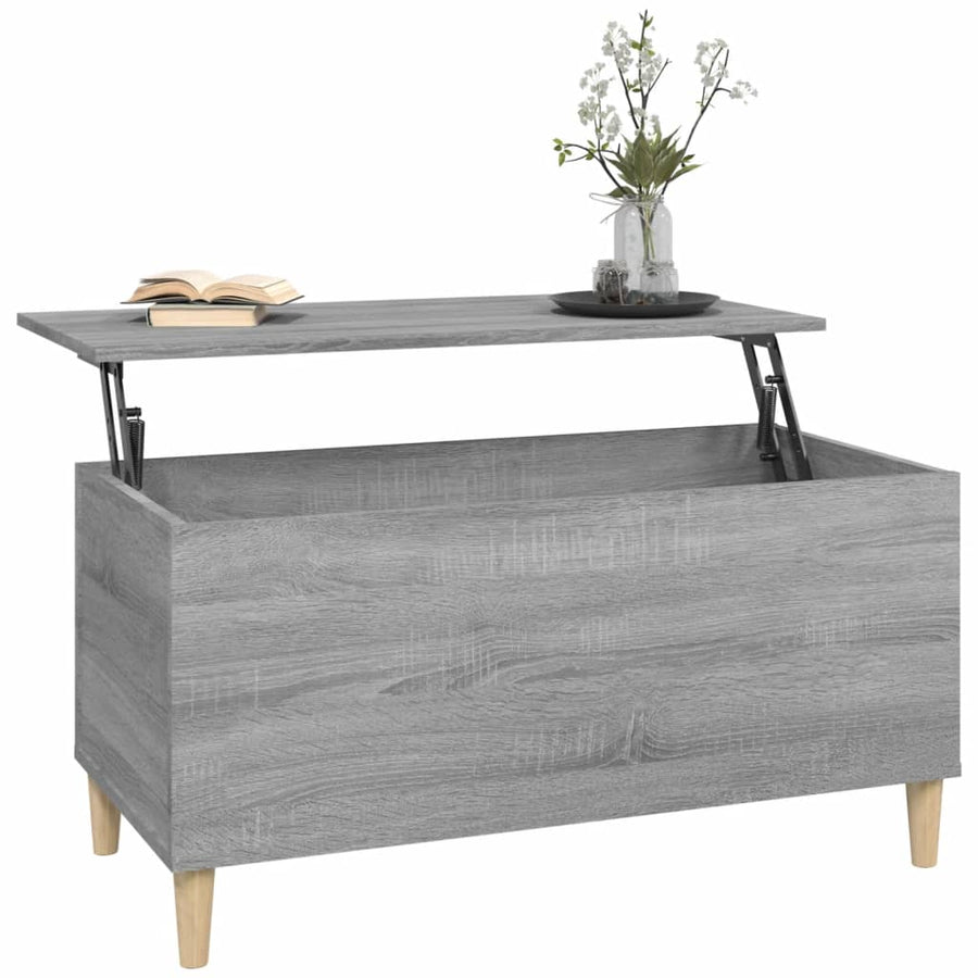 Salontafel 90X44,5X45 Cm Bewerkt Hout Grijs Sonoma Eikenkleurig