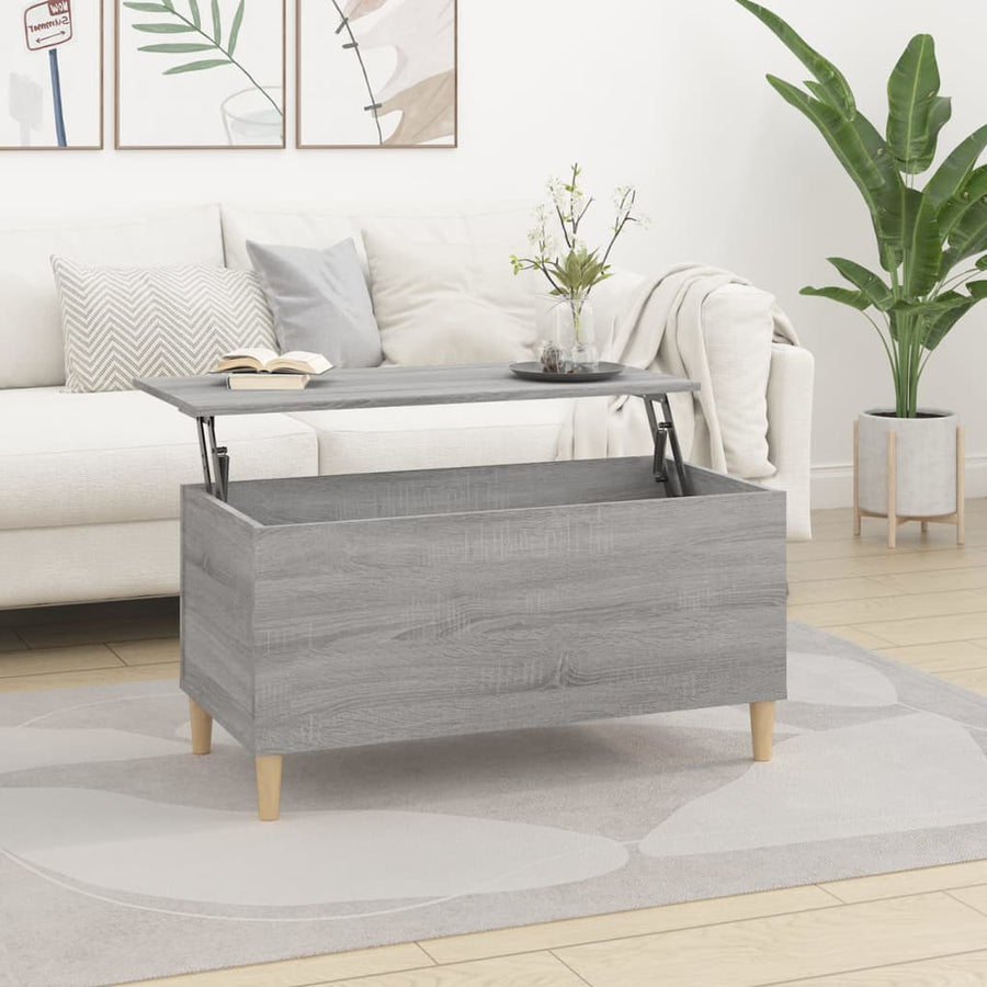 Salontafel 90X44,5X45 Cm Bewerkt Hout Grijs Sonoma Eikenkleurig