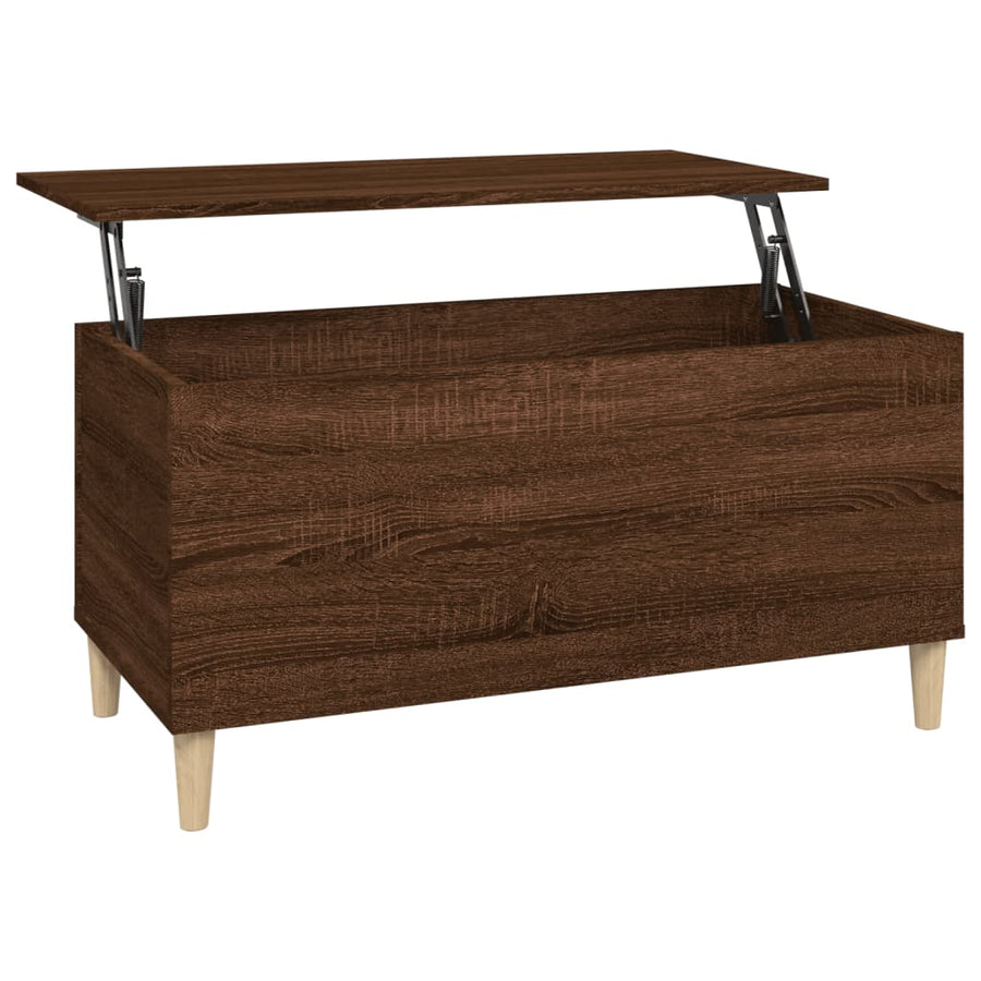 Salontafel 90X44,5X45 Cm Bewerkt Hout Bruin Eikenkleur