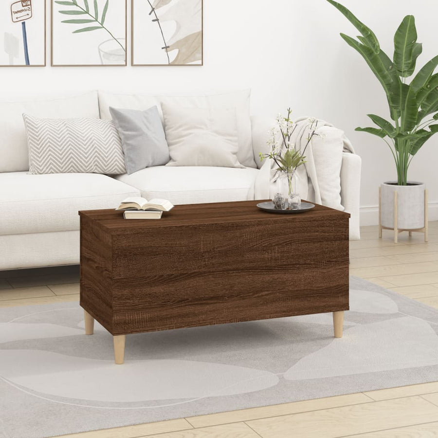 Salontafel 90X44,5X45 Cm Bewerkt Hout Bruin Eikenkleur